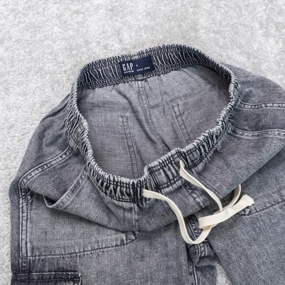 Gap Denim Easy Pull On Cargo Jeans Gray Stonewashed Cropped Womens Size S - Picture 8 of 14
